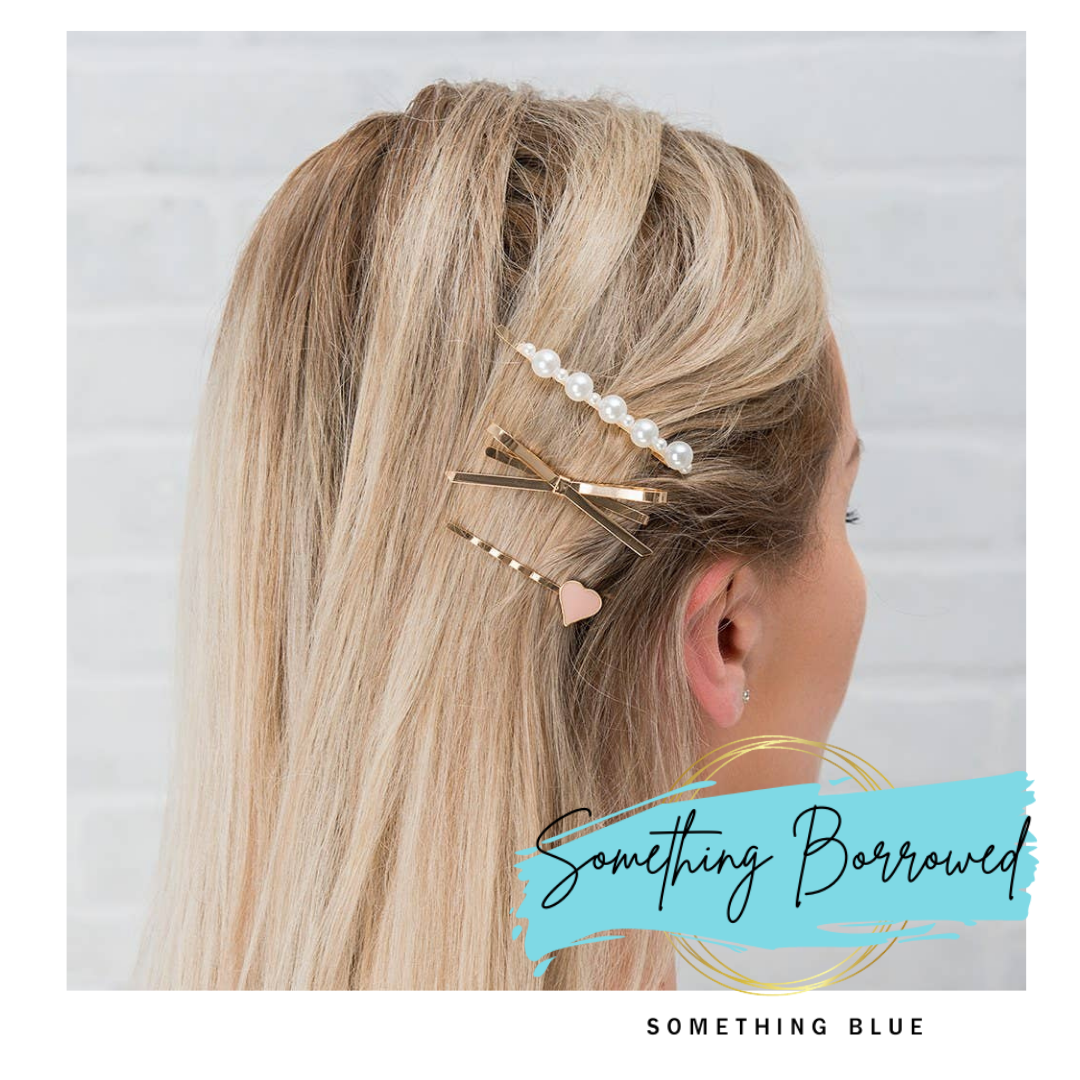 Bridal Party Hair Clips - Something Borrowed Something Blue