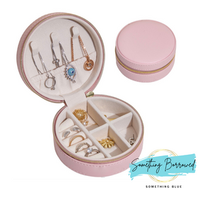 Round Jewelry Jewellery Box - Something Borrowed Something Blue