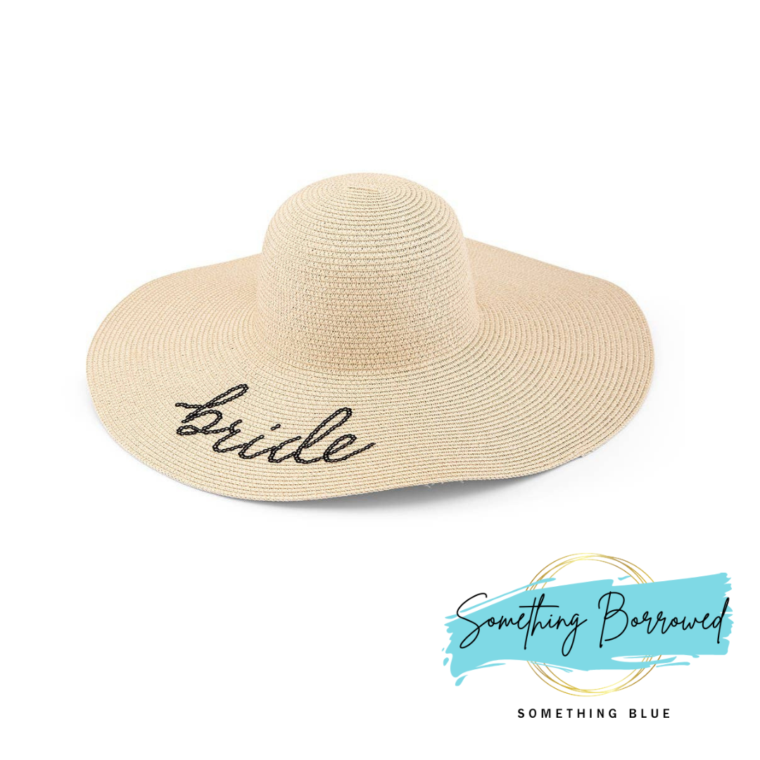 Women’s Floppy Straw Sun Hat - Something Borrowed Something Blue